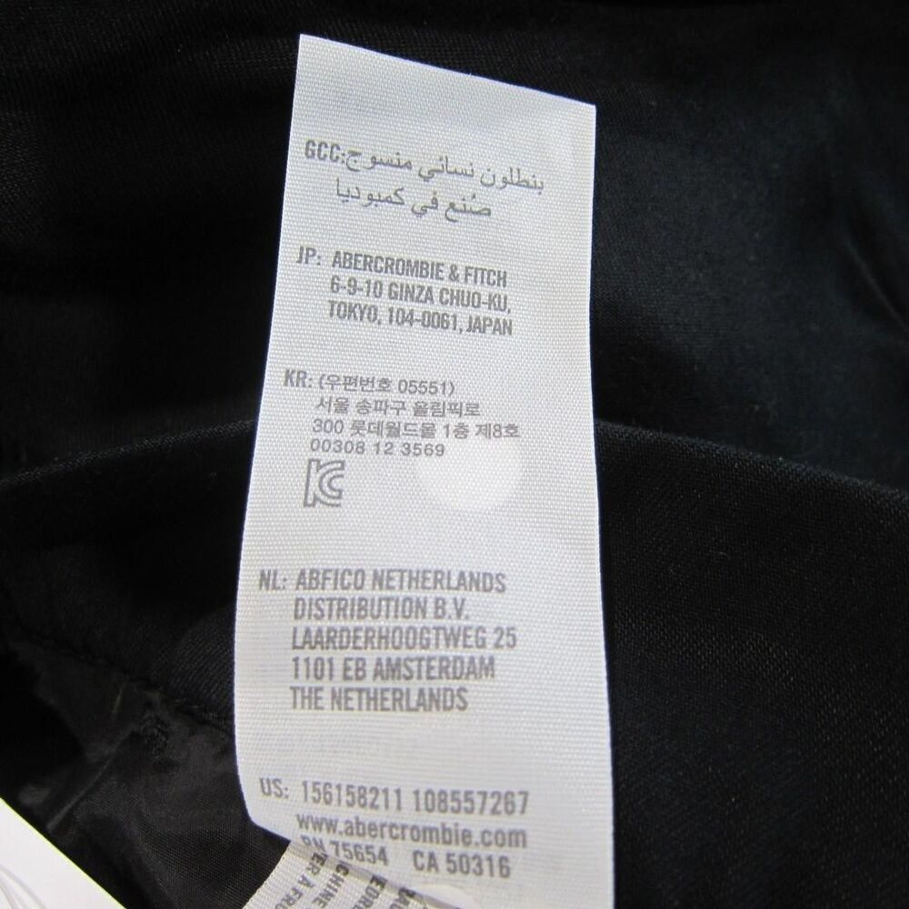 Abercrombie & Fitch Pleated Hi-Rise Wide Leg Dress Pants Black Size L New! - Picture 11 of 12
